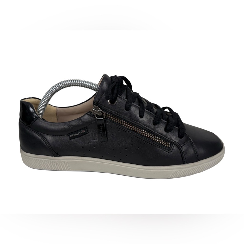 Mephisto Womens US 9.5 Nikita Sneakers Shoes Black Leather Air Relax Comfort